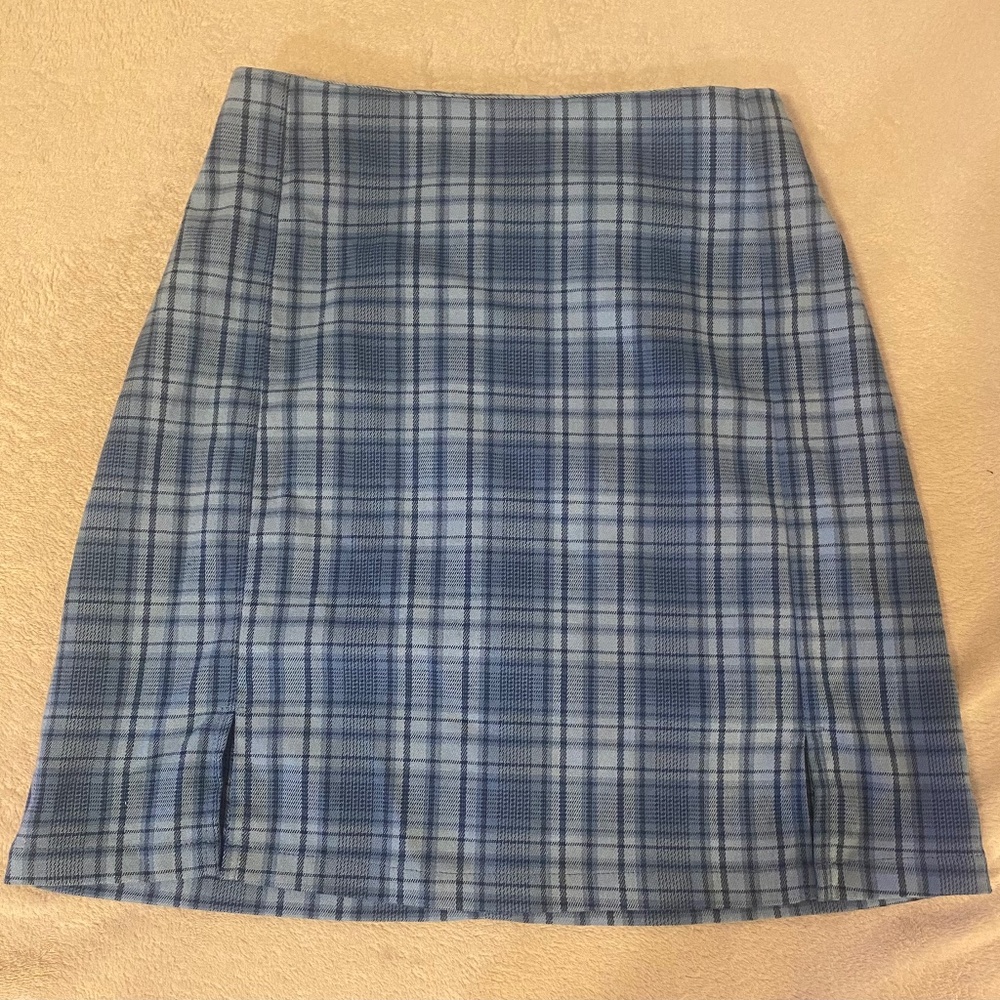 Blue plaid Brandy Melville skirt